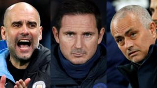 Pep Guardiola, Frank Lampard and Jose Mourinho