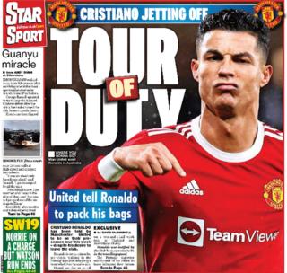 Daily Star back page on 4 July 2022