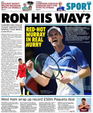 Tuesday's Metro back page