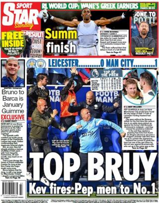 The back page of the Daily Star on Sunday