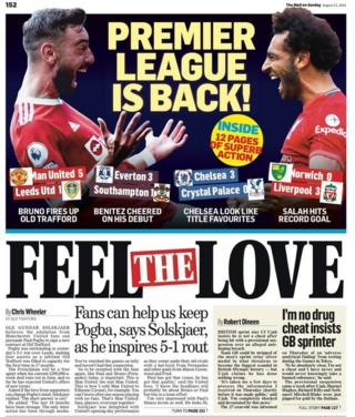 The back page of the Mail on Sunday