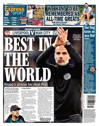 Daily Express back page - Sunday 16 October