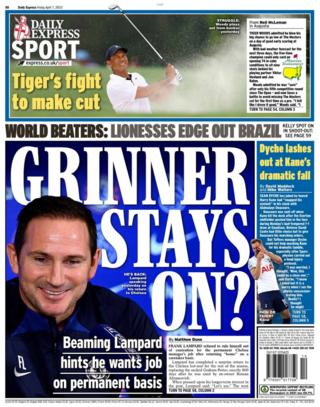 Friday's Express back page