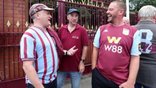 Aston Villa fans outside Villa Park