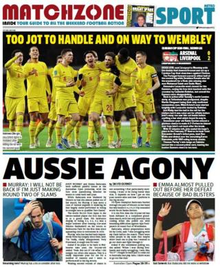The back page of the Metro