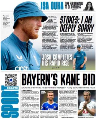 The back page of the Metro