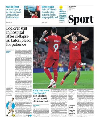 Back page of the Guardian