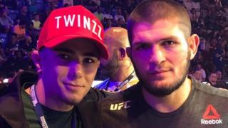 Muhammad Mokaev with Khabib Nurmagomedov
