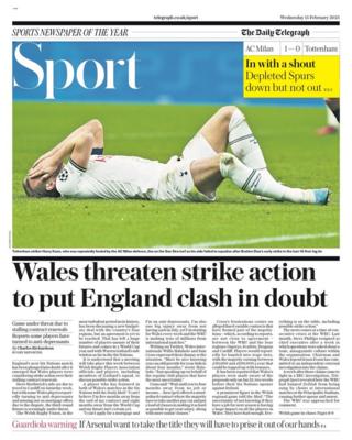 Telegraph sports page