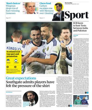 Guardian's main sport page