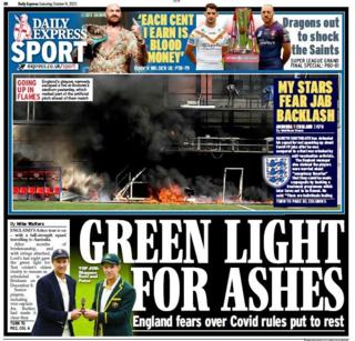 Saturday's Express back page
