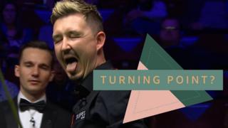 Kyren Wilson reacts after a bad miss