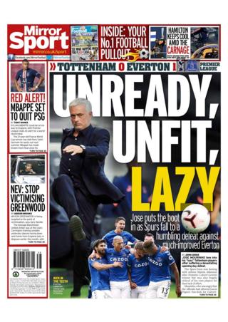 Monday's Mirror back page