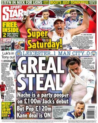 The back page of the Daily Star Sunday