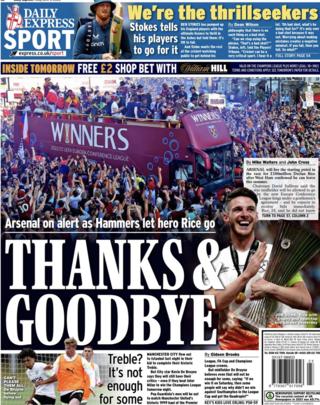 Back page of the Daily Express
