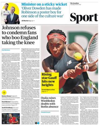 Tuesday's Guardian back page