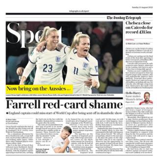 Sunday Telegraph back page 13 August 2023