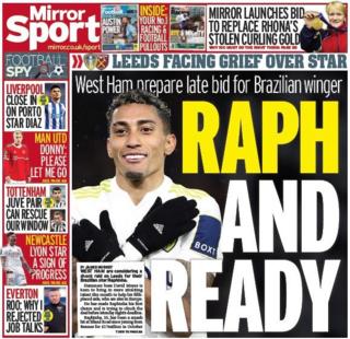 The back page of the Daily Mirror