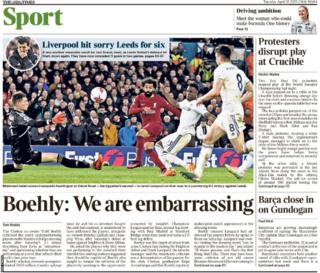 Back page of the Times on 18 April 2023