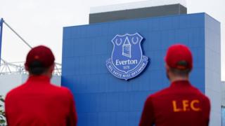 Liverpool fans outside Goodison Park before the Merseyside derby