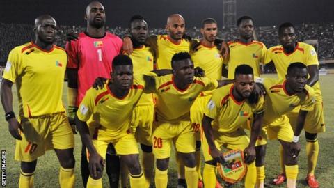 The Benin football team in November 2015