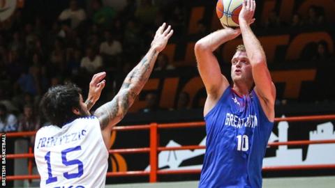 Dan Clark of Great Britain shoots for the basket