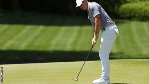 Rory McIlroy in first-round action at the Wells Fargo Championship