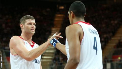 Robert Archibald and Kieron Achara in action for Great Britain