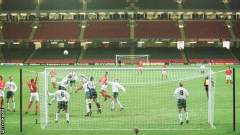 Wales v Belarus match action 2001