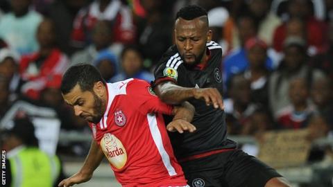 Action from Orlando Pirates against Etoile du Sahel