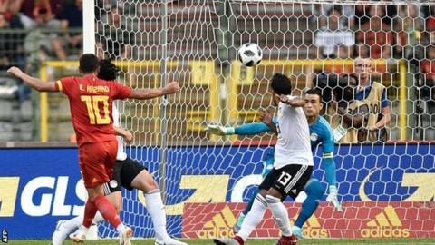Eden Hazard scores for Belgium against Egypt