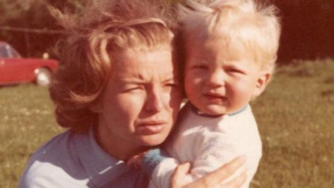 Adrian Chiles, aged one, with his mother Ljerka