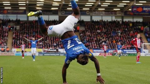 Ivan Toney celebrates his goal against Lincoln