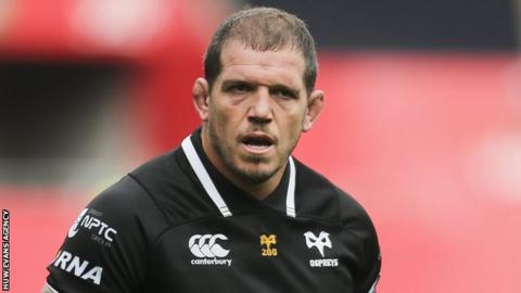 Paul James in action for Ospreys