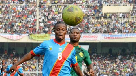 Tresor Mputu Mabi in action for DR Congo in 2013