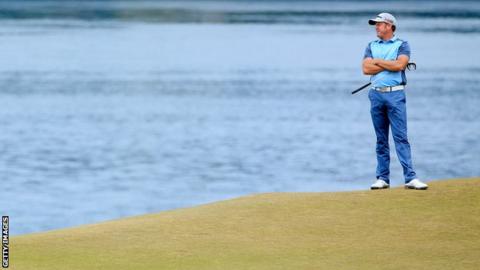 Jamie Donaldson hit three birdies but four bogeys and three double-bogeys in his second round
