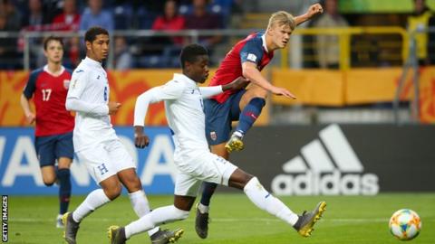 Norway's Haland scores record 9 in U20 WC win