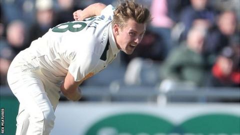Jake Ball in action for Nottinghamshire