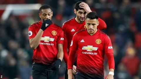 Anthony Martial, Marouane Fellaini and Alexis Sanchez