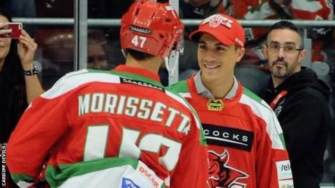 Tom Parisi was present at Devils’ pre-season game with Nottingham on Sunday, meeting captain Jake Morissette