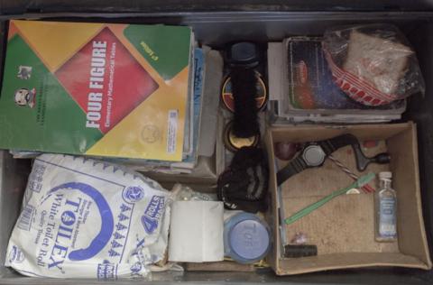 Contents of boxes under beds at St Patrick's