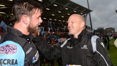 Gregor Townsend celebrates Glasgow Warriors' Pro12 victory