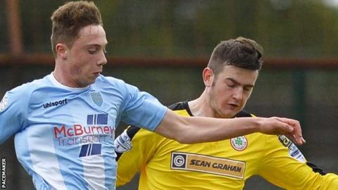 Matthew Shevlin in action for Ballymena United