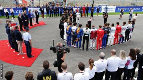 F1 drivers paid their respects before Sunday's race
