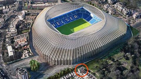 The Crosthwaite home lies across the District Line railway from the new Stamford Bridge