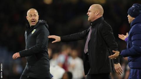 Ian Woan with Burnley manager Sean Dyche