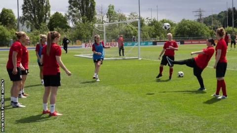 Wales women training session