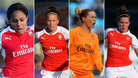 Alex Scott, Casey Stoney, Emma Byrne and Emma Mitchell