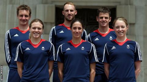 Te British triathlon team for the Rio Olympics
