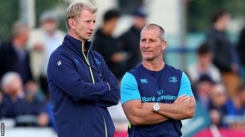 Leinster head coach Leo Cullen and senior coach Stuart Lancaster